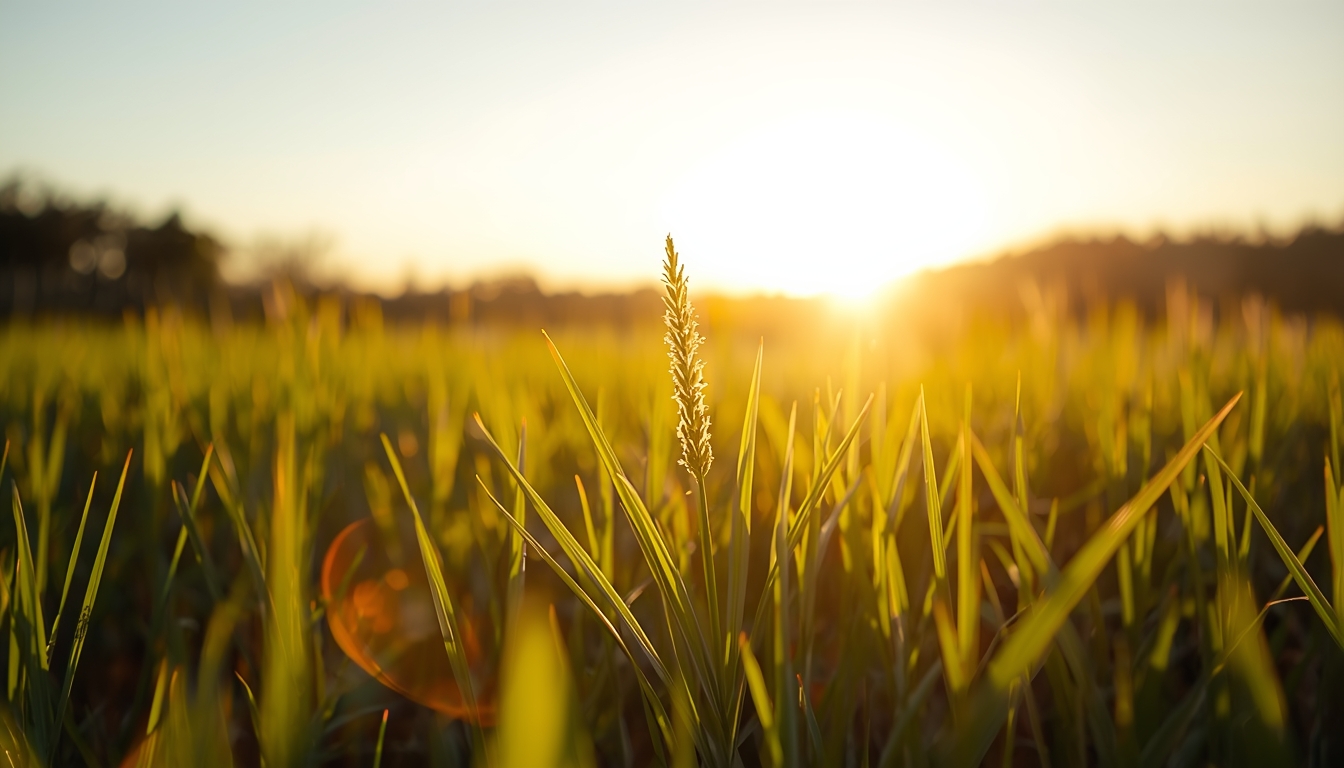 Sunlit field with green growth symbolizing renewal during seasonal adaptation planning